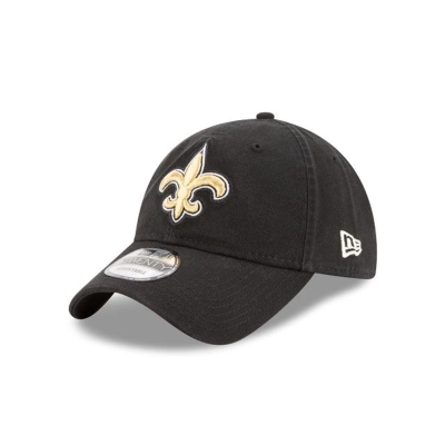 Black New Orleans Saints Hat - New Era NFL Core Classic 9TWENTY Adjustable Caps USA7613052